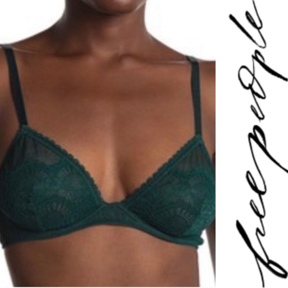Free People Other - FREE PEOPLE Bra Emerald Lace Underwire 34C